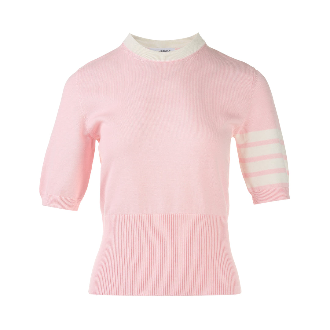 Short Sleeve Intarsia Knit Tee