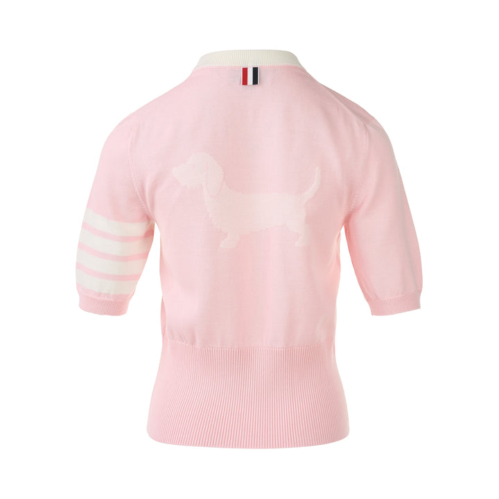Short Sleeve Intarsia Knit Tee