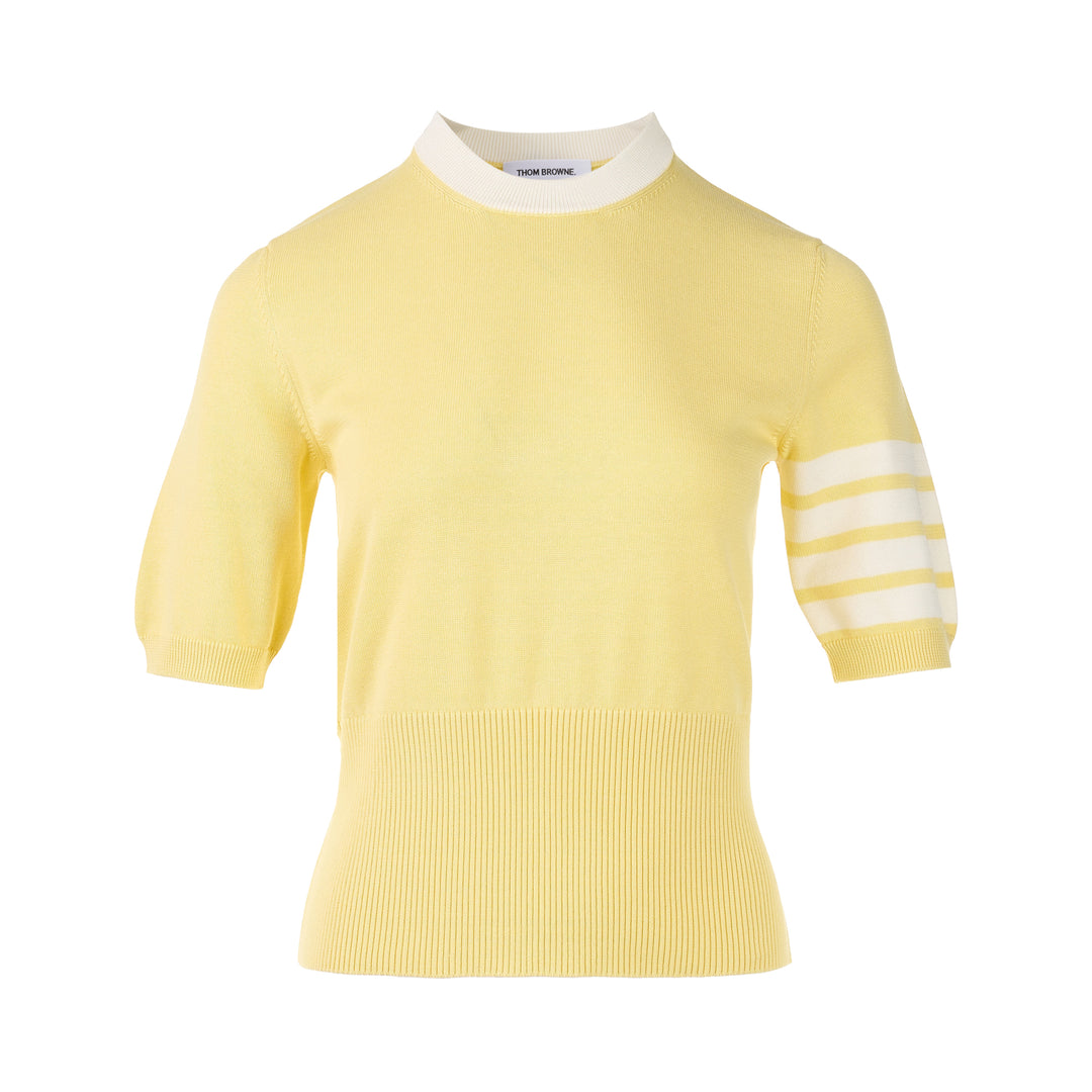 Short Sleeve Intarsia Knit Tee