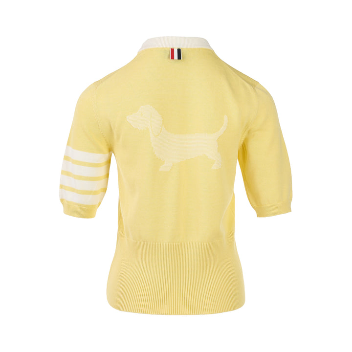 Short Sleeve Intarsia Knit Tee