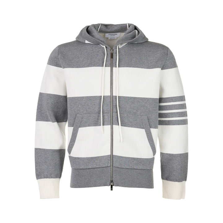 Rugby Stripe Zip-Up Hoodie