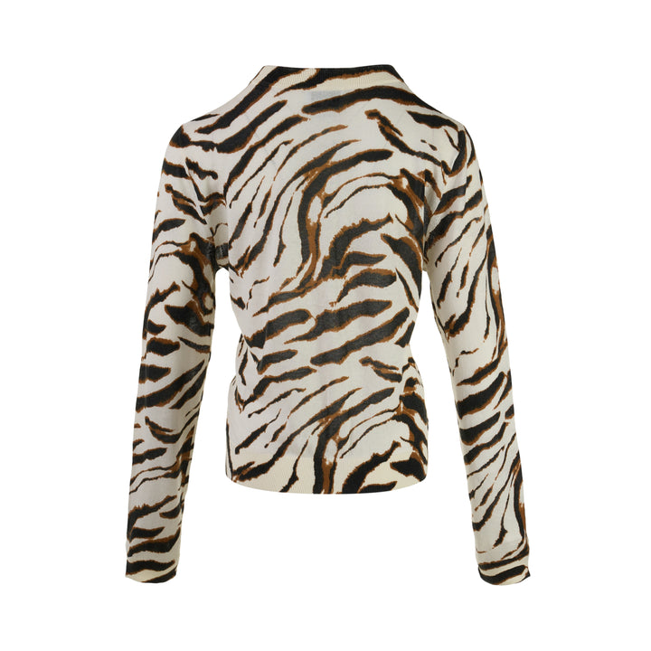Sheer Printed Cotton Cardigan
