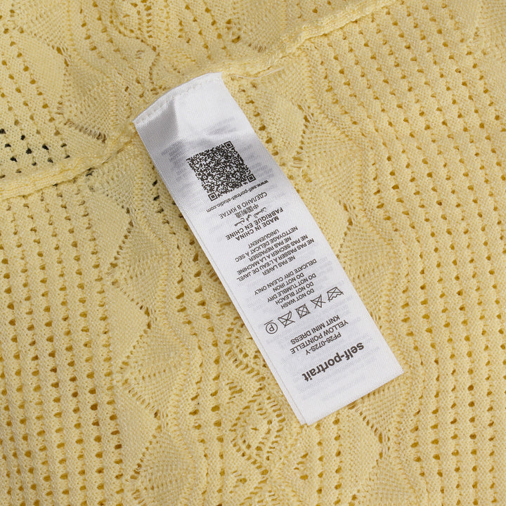 Yellow Pointelle Knit Mini Dress