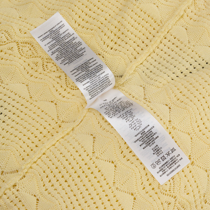 Yellow Pointelle Knit Mini Dress