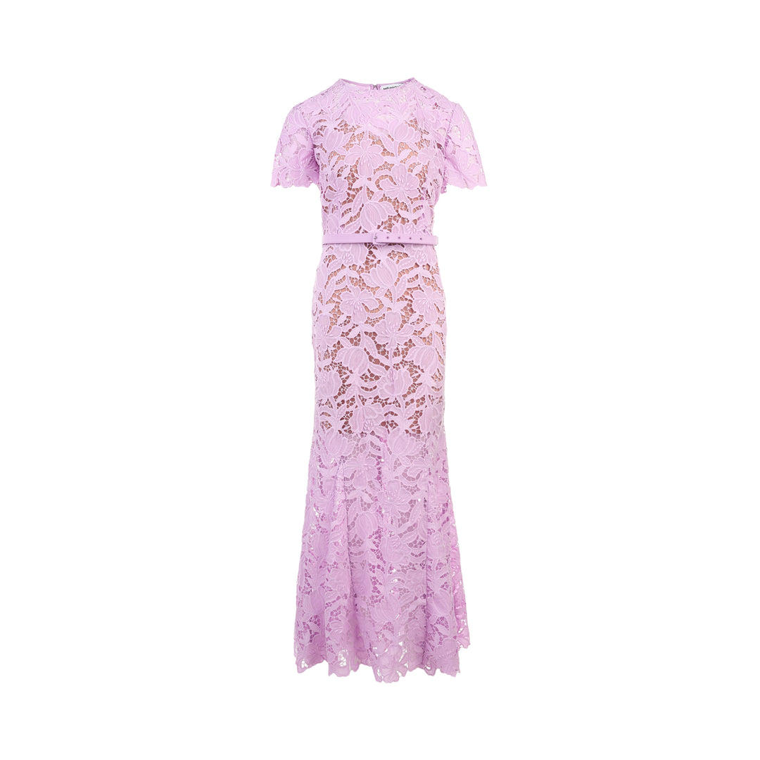 Lilac Lace Midi Dress
