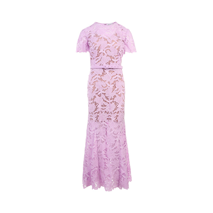 Lilac Lace Midi Dress