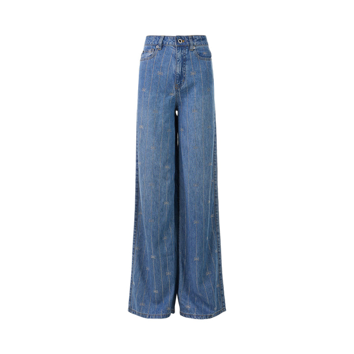 Light Blue Rhinestone Stripe Jeans