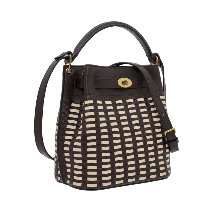 Islington Woven Leather Bucket Bag