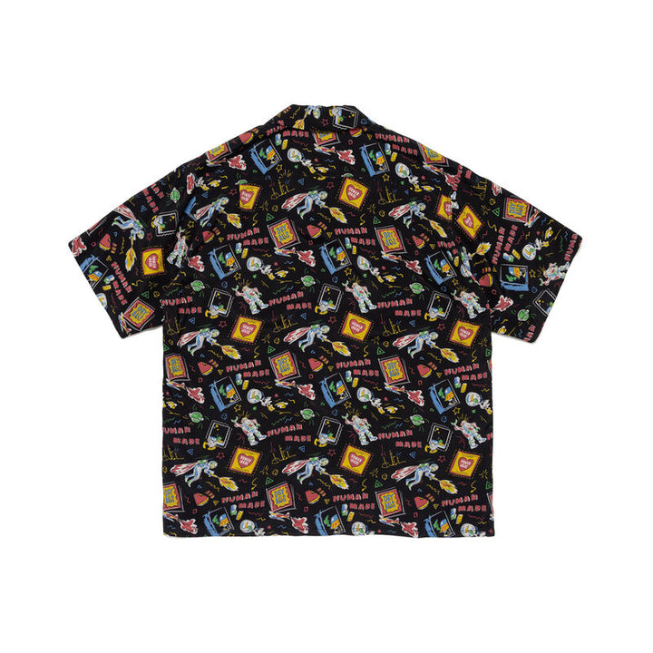 Space Print Short Sleeve Aloha Shirt