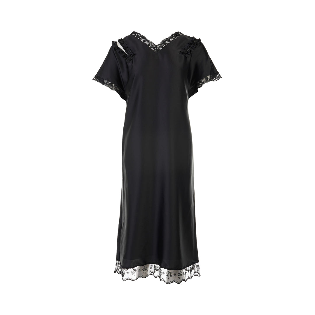 Slash Lace Trim Easy Dress