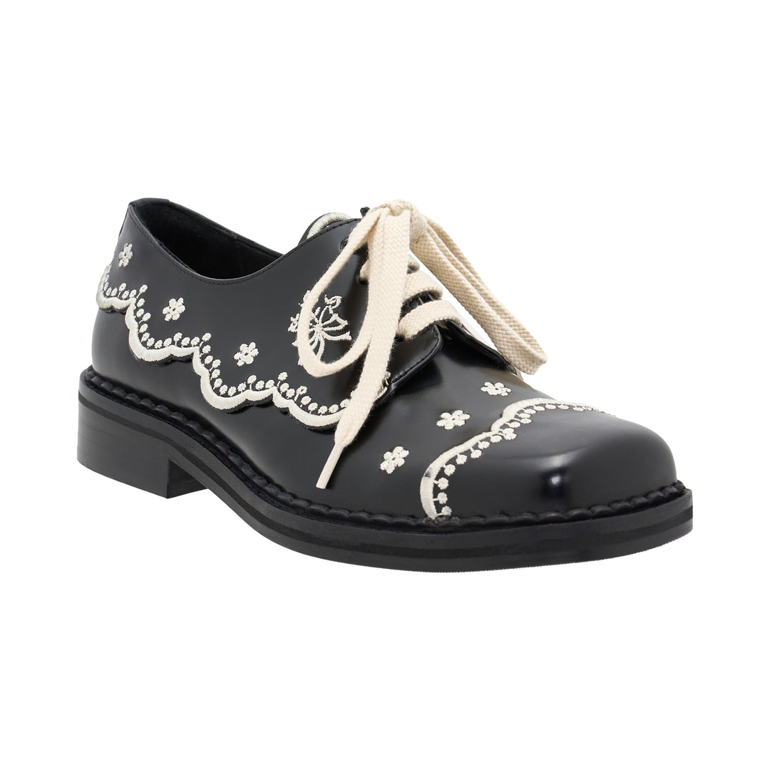 Floral Embroidered Lace Brogue