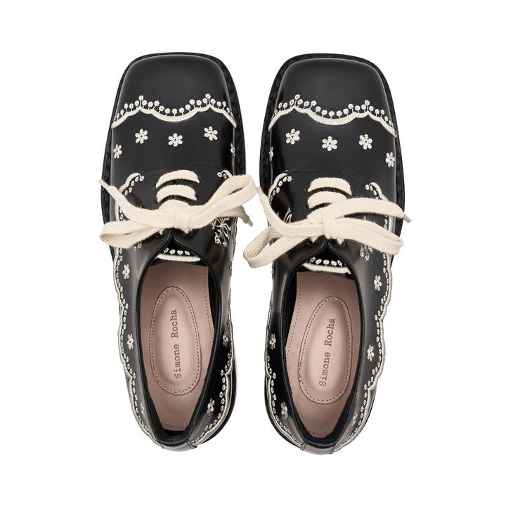 Floral Embroidered Lace Brogue