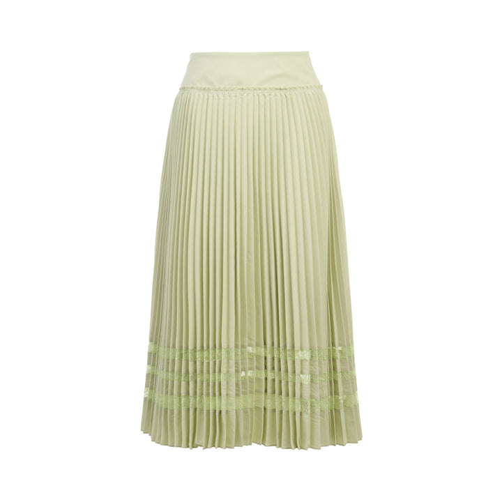 Midi Pleated Lace Skirt