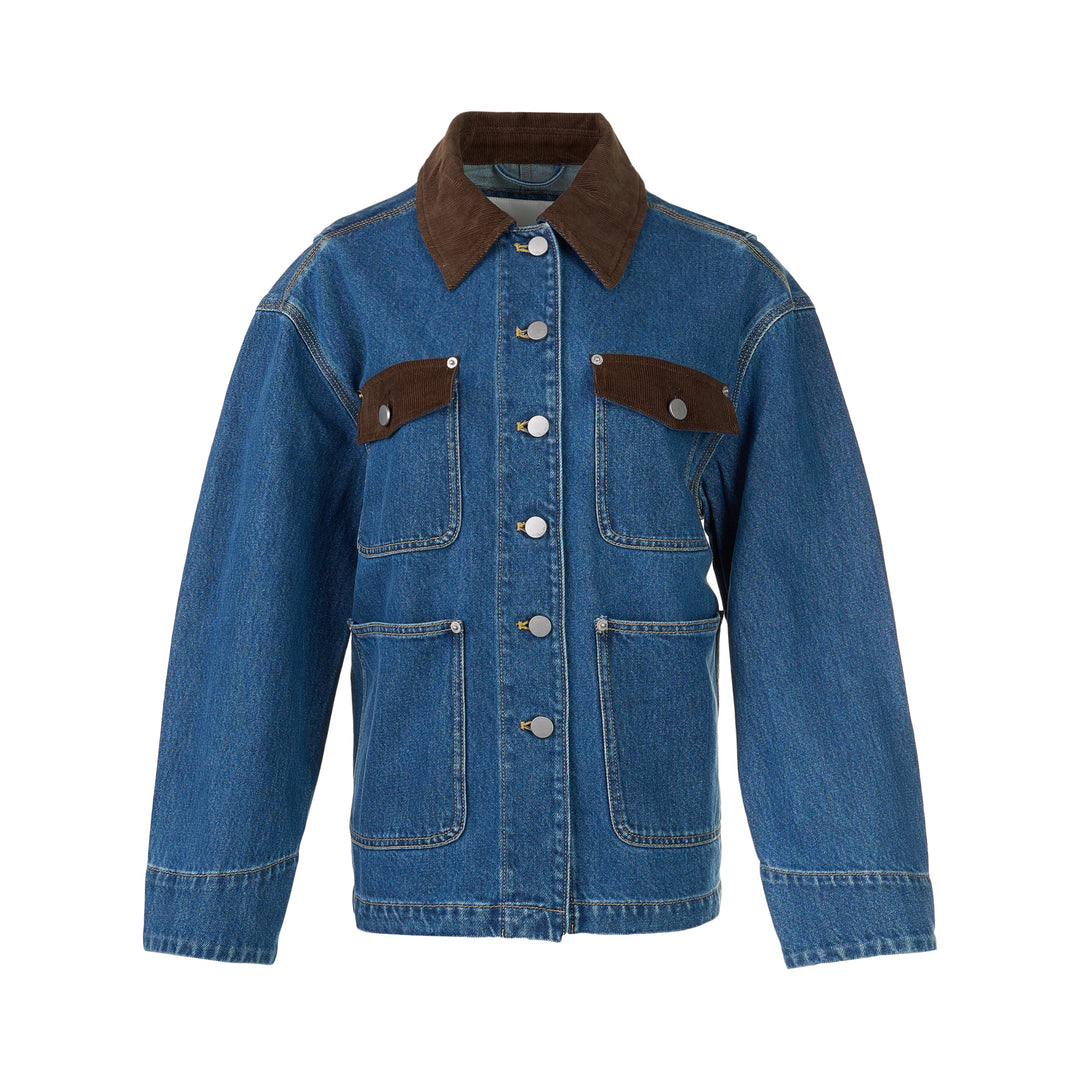 Corduroy Trim Chore Denim Jacket