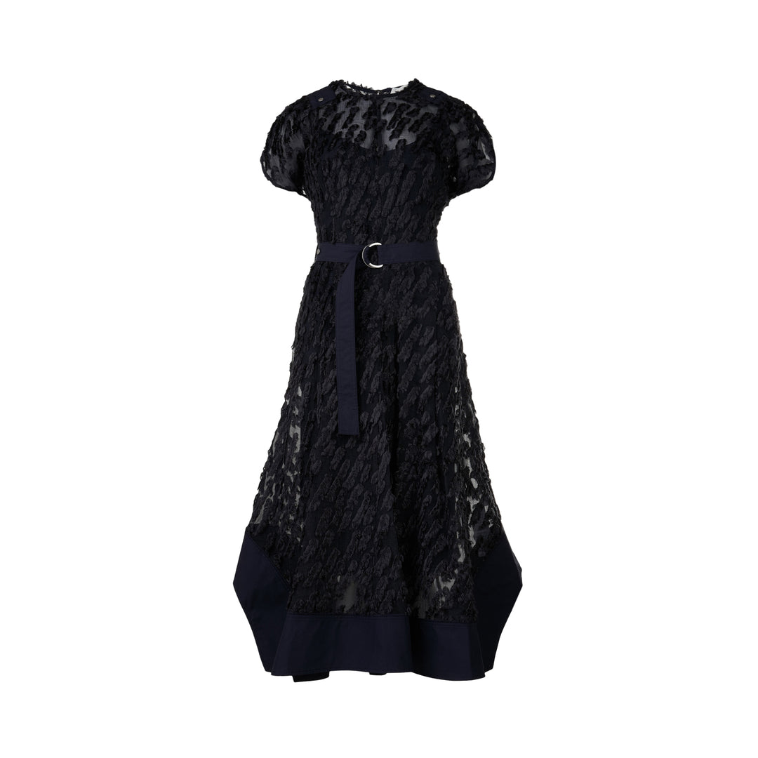 Texture Organza Belted Tulip Dress