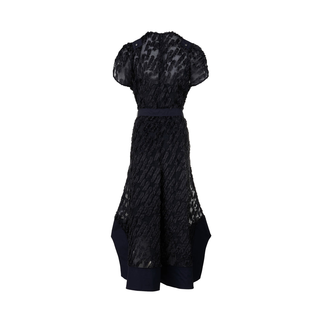 Texture Organza Belted Tulip Dress