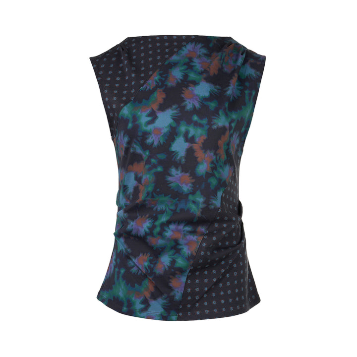 Desert Floral Patchwork Draped Top