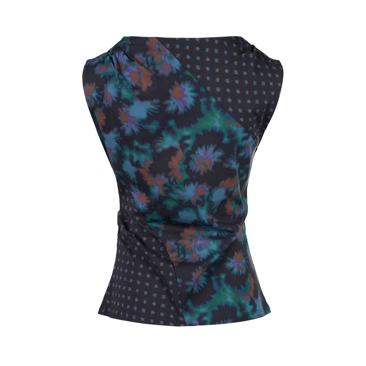 Desert Floral Patchwork Draped Top