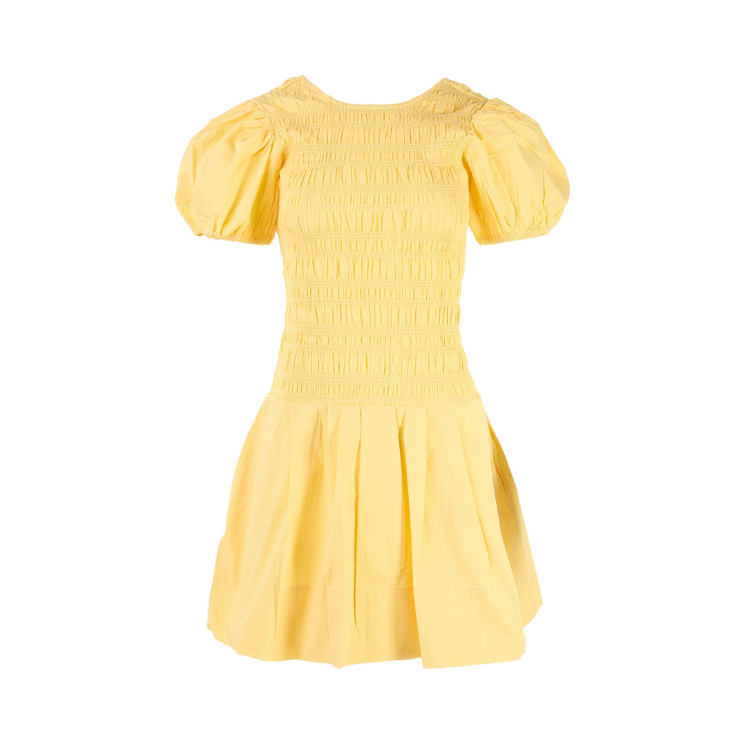Smocked Cotton Mini Dress