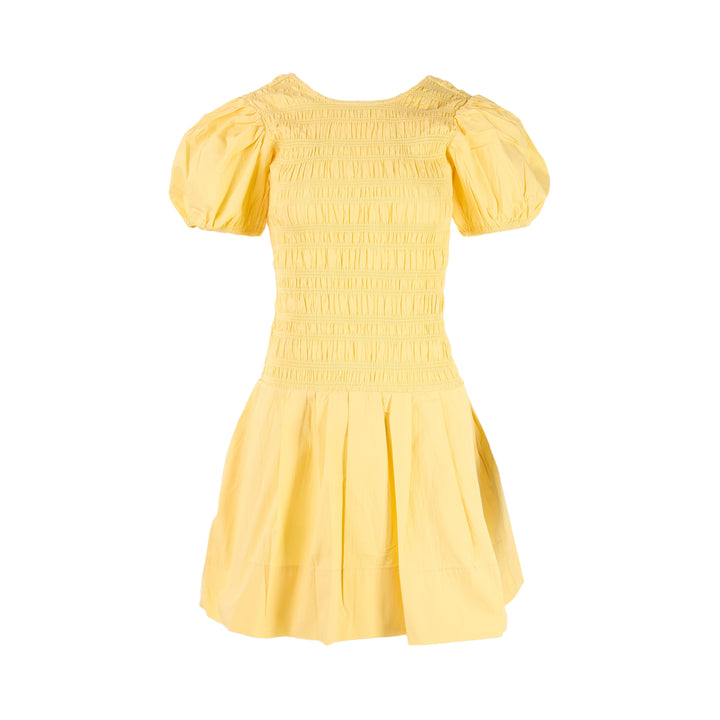 Smocked Cotton Mini Dress