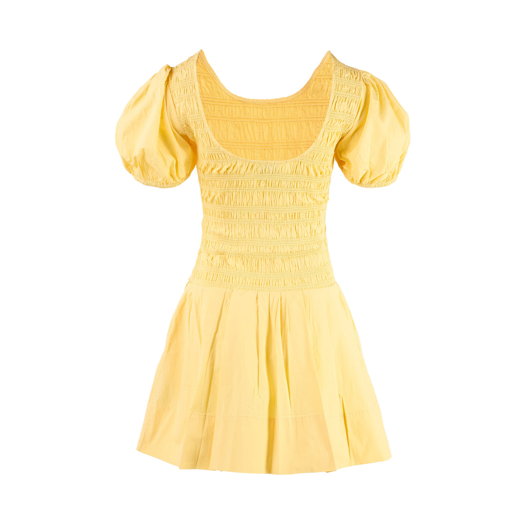 Smocked Cotton Mini Dress