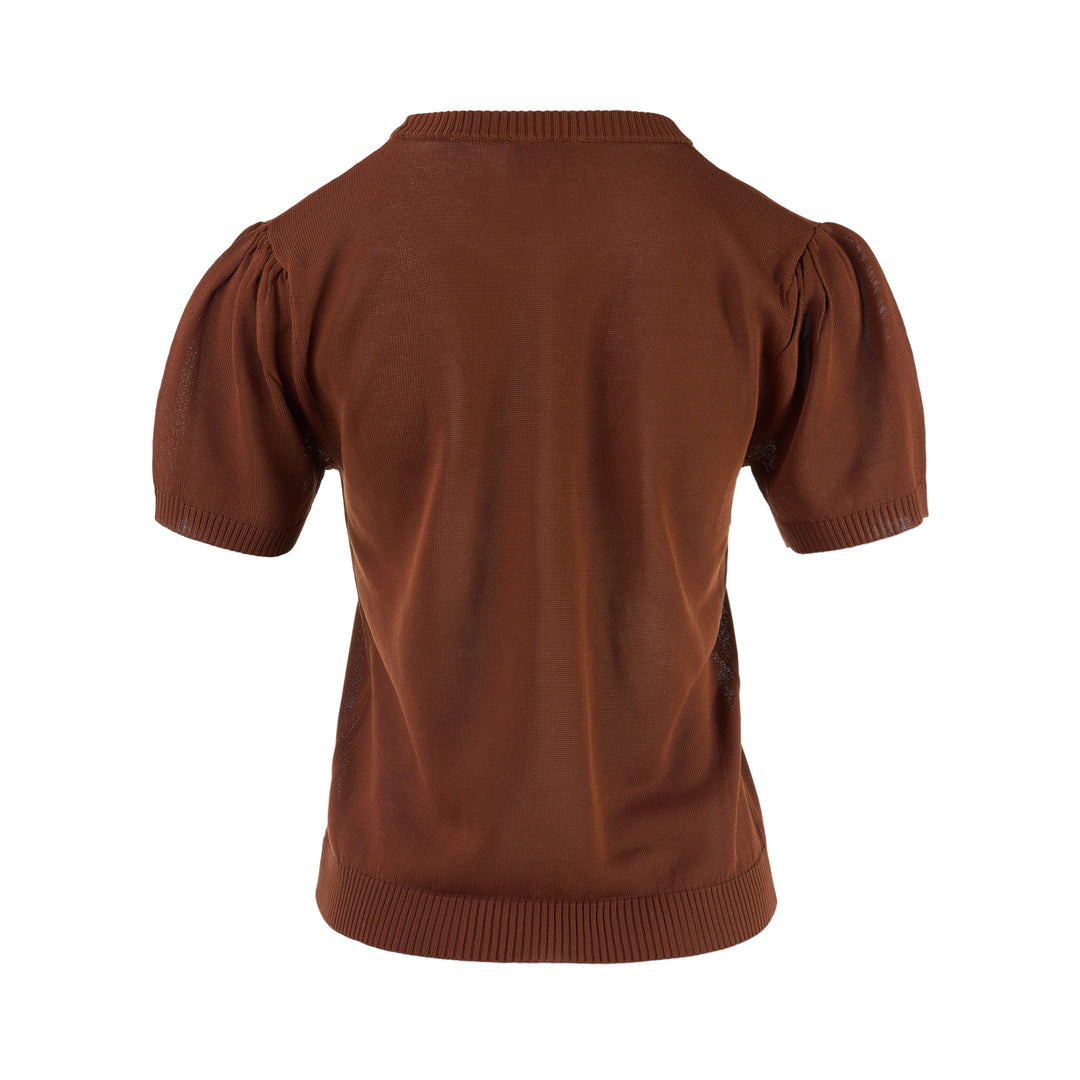 Argyle Knit Short Sleeve Tee