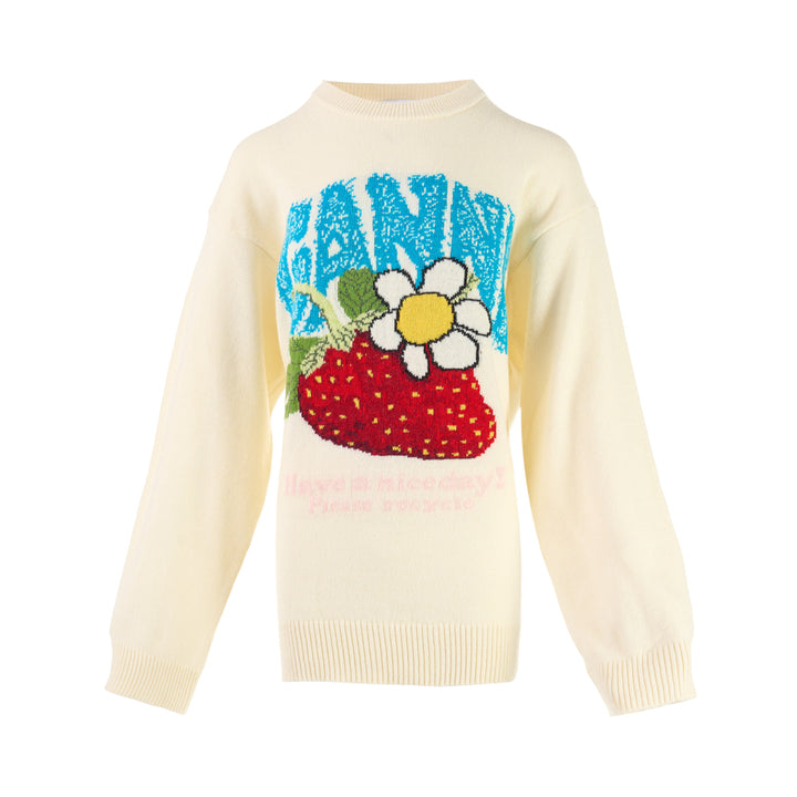 Oversized Graphic Wool Mix Sweater