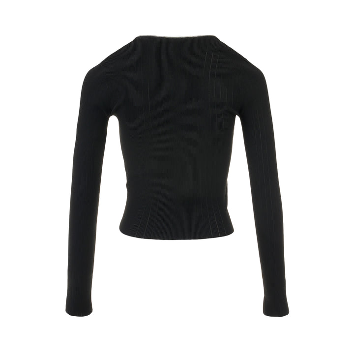 Long Sleeve V-Neck Pointelle Cardigan
