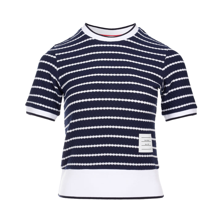 Stripe Short Sleeve Rib Tee