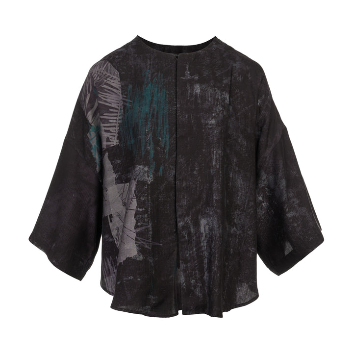 Abstract Print Half Sleeve Blouse