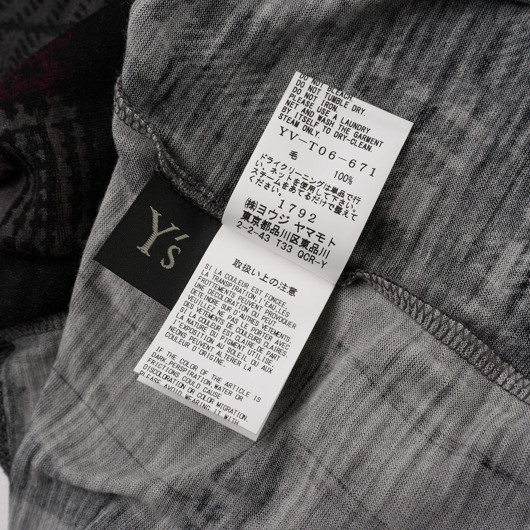 Round Collar Printed Cardigan