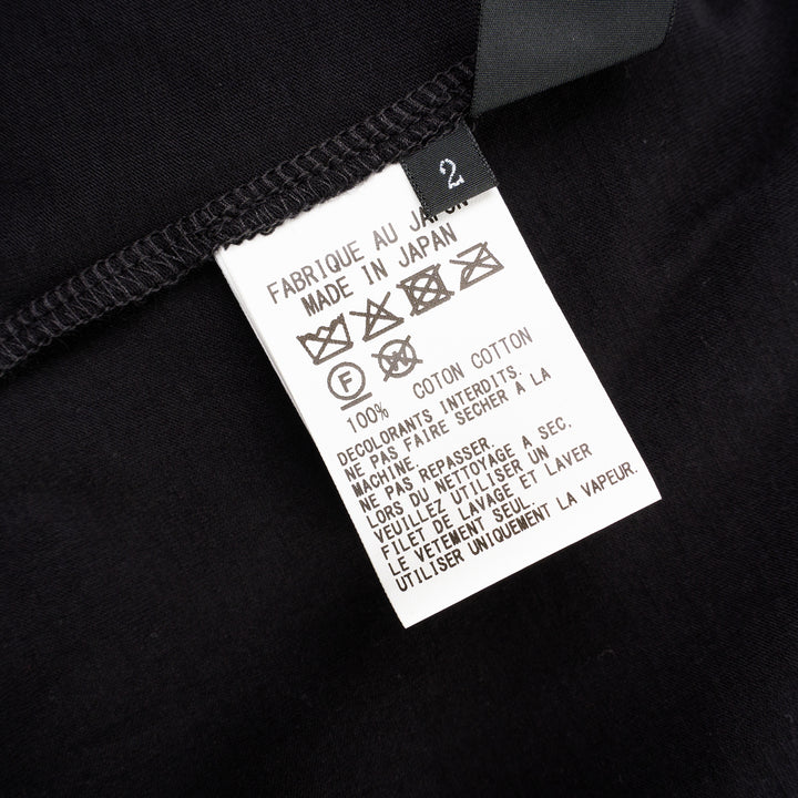 Y's Lace-Up String Flare Skirt in black, featuring elasticated waistband with ribbon tie, ruched drawstring knots, fluid drape, and asymmetric midi hem - view 3