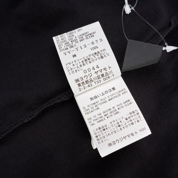 Y's Lace-Up String Flare Skirt in black, featuring elasticated waistband with ribbon tie, ruched drawstring knots, fluid drape, and asymmetric midi hem - view 4
