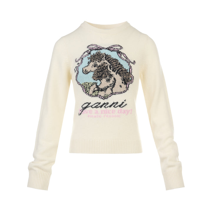 Horse Graphic Wool Sweater