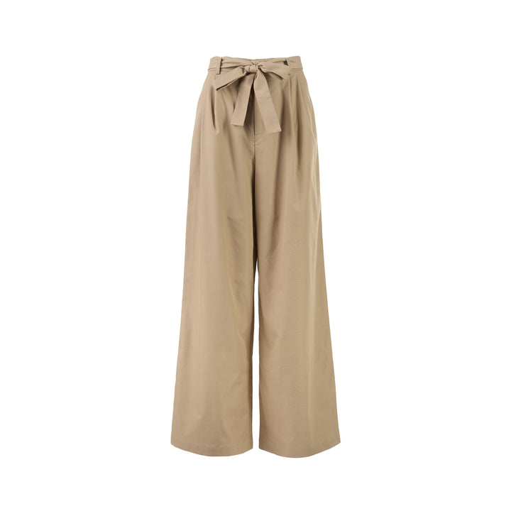 Club21 Collection Aria high-waisted wide-leg pants in a light stretch rayon linen blend with pleated front and self-tie belt