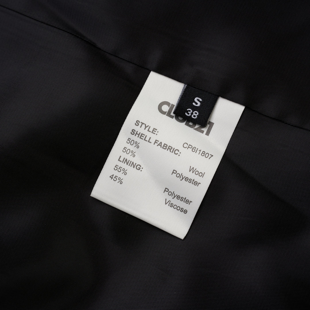 Club21 Collection Tess collarless wool blend blazer in taupe brown with single button closure and chest welt pocket - view 3