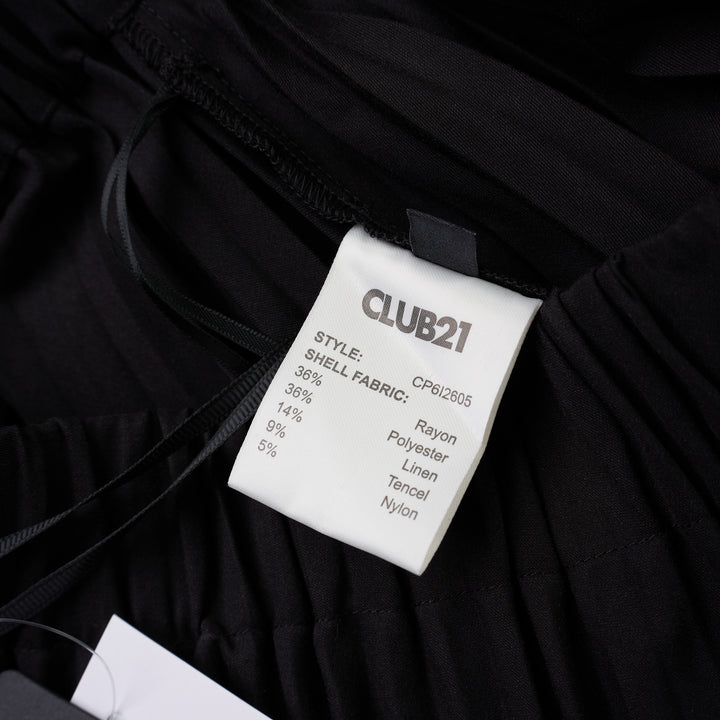 Black pleated midi skirt with elasticated waist and asymmetric handkerchief hem by Club21 Collection - view 4