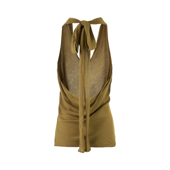 Club21 Collection Rina Crinkle Silk Halter Top - view 2