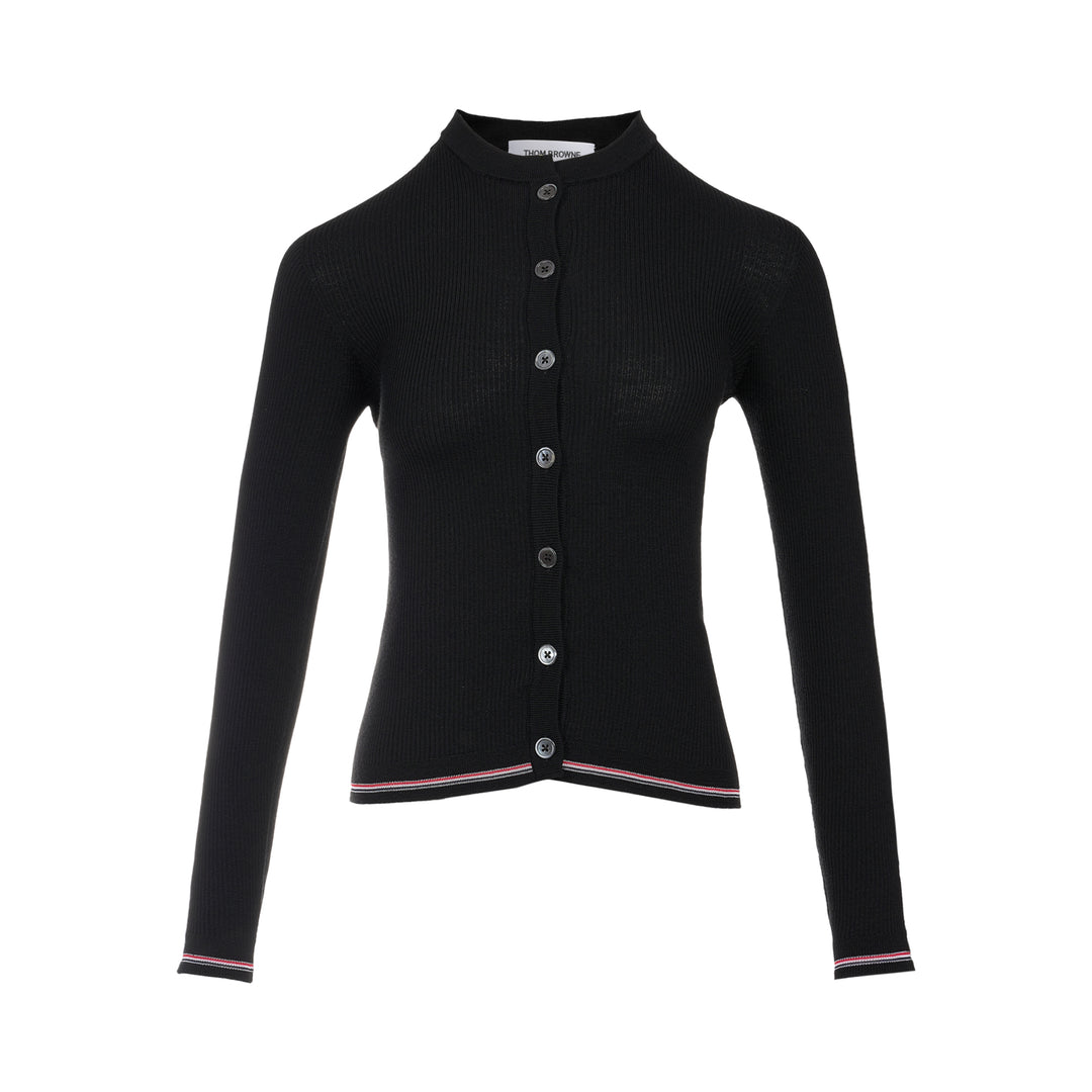 Rib Stitch Crew Neck Cardigan