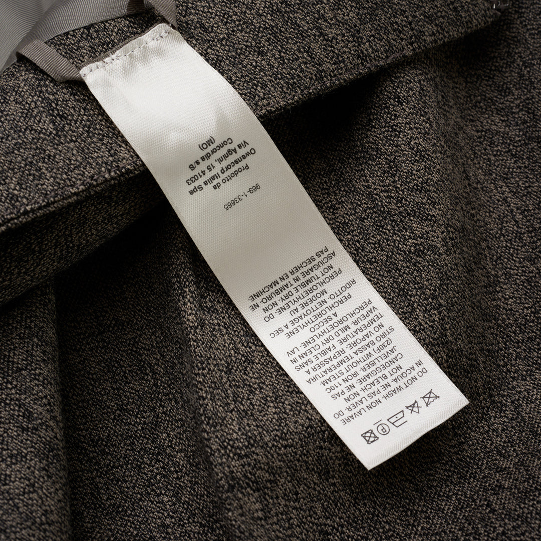 Rick Owens Sliced Maxi Skirt in heathered grey melange, featuring a wide structured waistband and a front centre vent, elongated column silhouette, product flat shot on white background