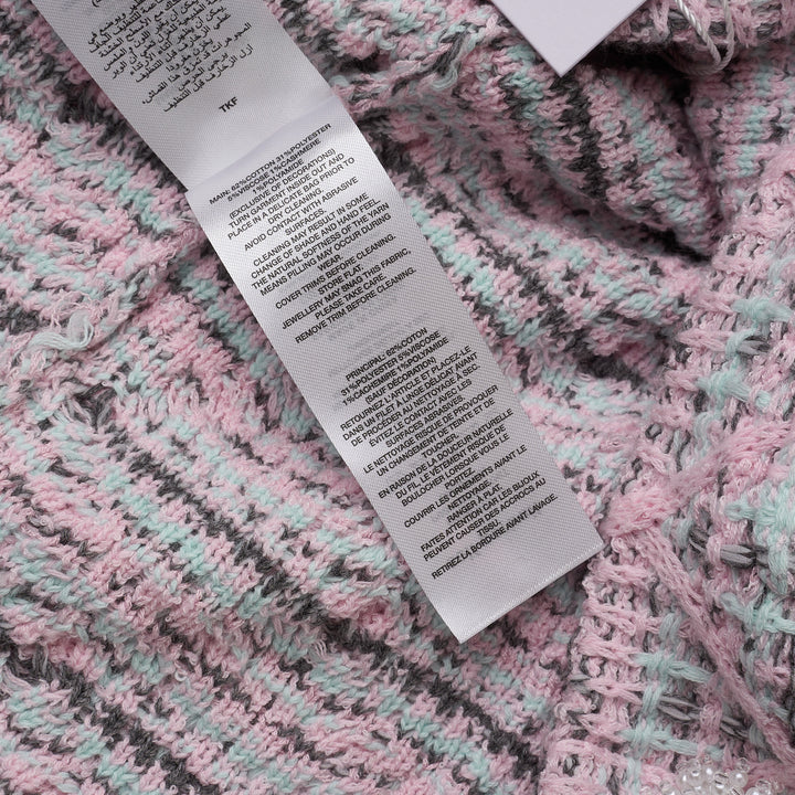 Pink Check Knit Cardigan