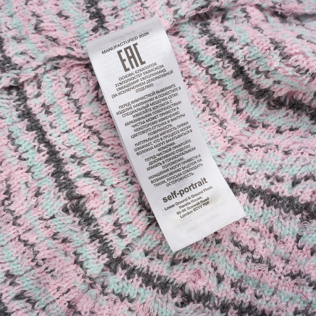 Pink Check Knit Mini Skirt
