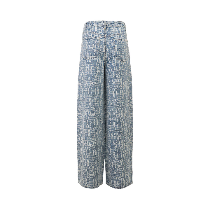 Blue Textured Denim Jeans