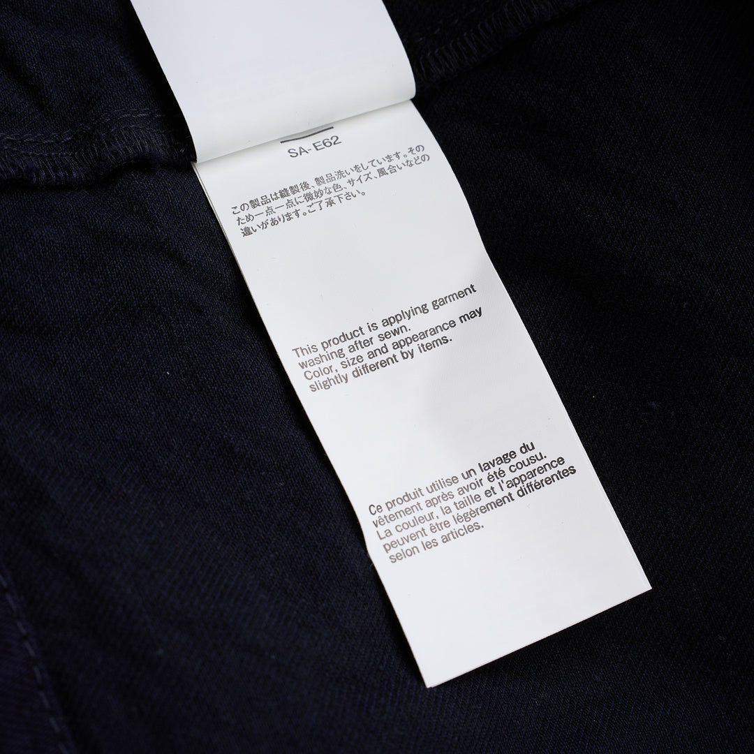 sacai indigo denim blazer jacket with notched lapels, contrast golden topstitching, flap chest pockets and gold anchor buttons - view 5