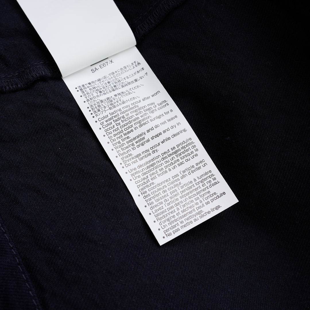 sacai indigo denim blazer jacket with notched lapels, contrast golden topstitching, flap chest pockets and gold anchor buttons - view 6