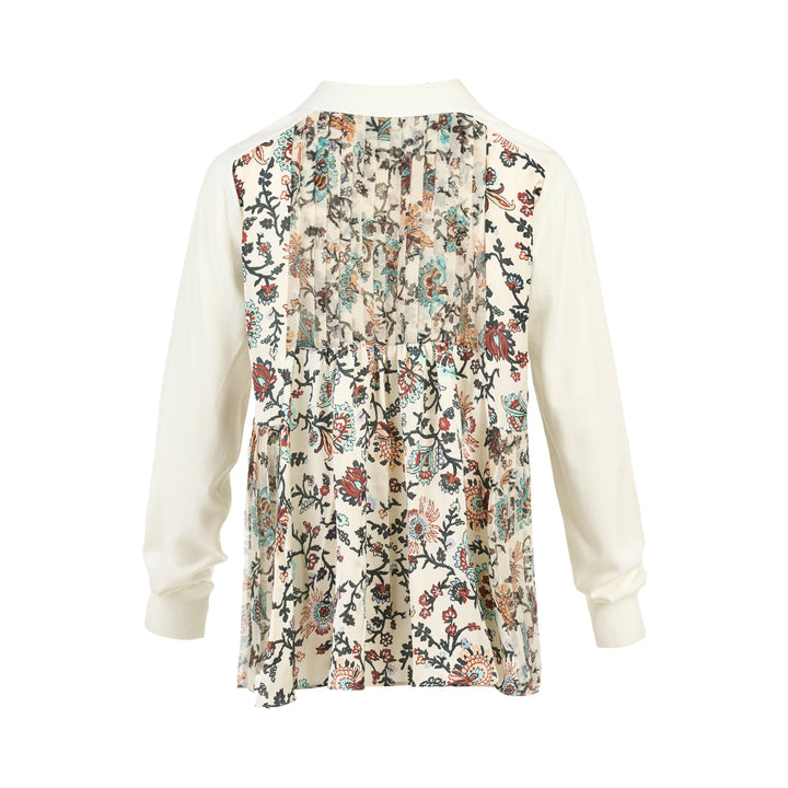 sacai Floral Print Cotton Knit Cardigan - view 2