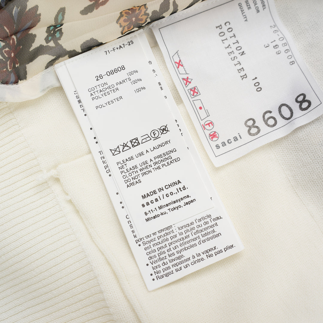 sacai Floral Print Cotton Knit Cardigan - view 3