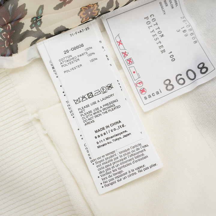 sacai Floral Print Cotton Knit Cardigan - view 3