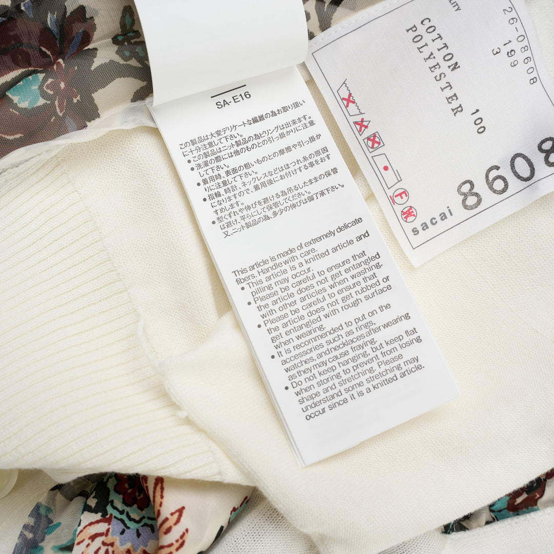 sacai Floral Print Cotton Knit Cardigan - view 6
