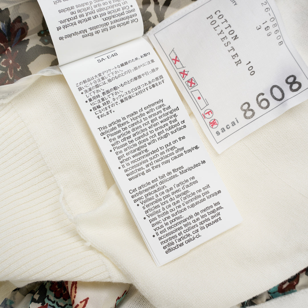 sacai Floral Print Cotton Knit Cardigan - view 7